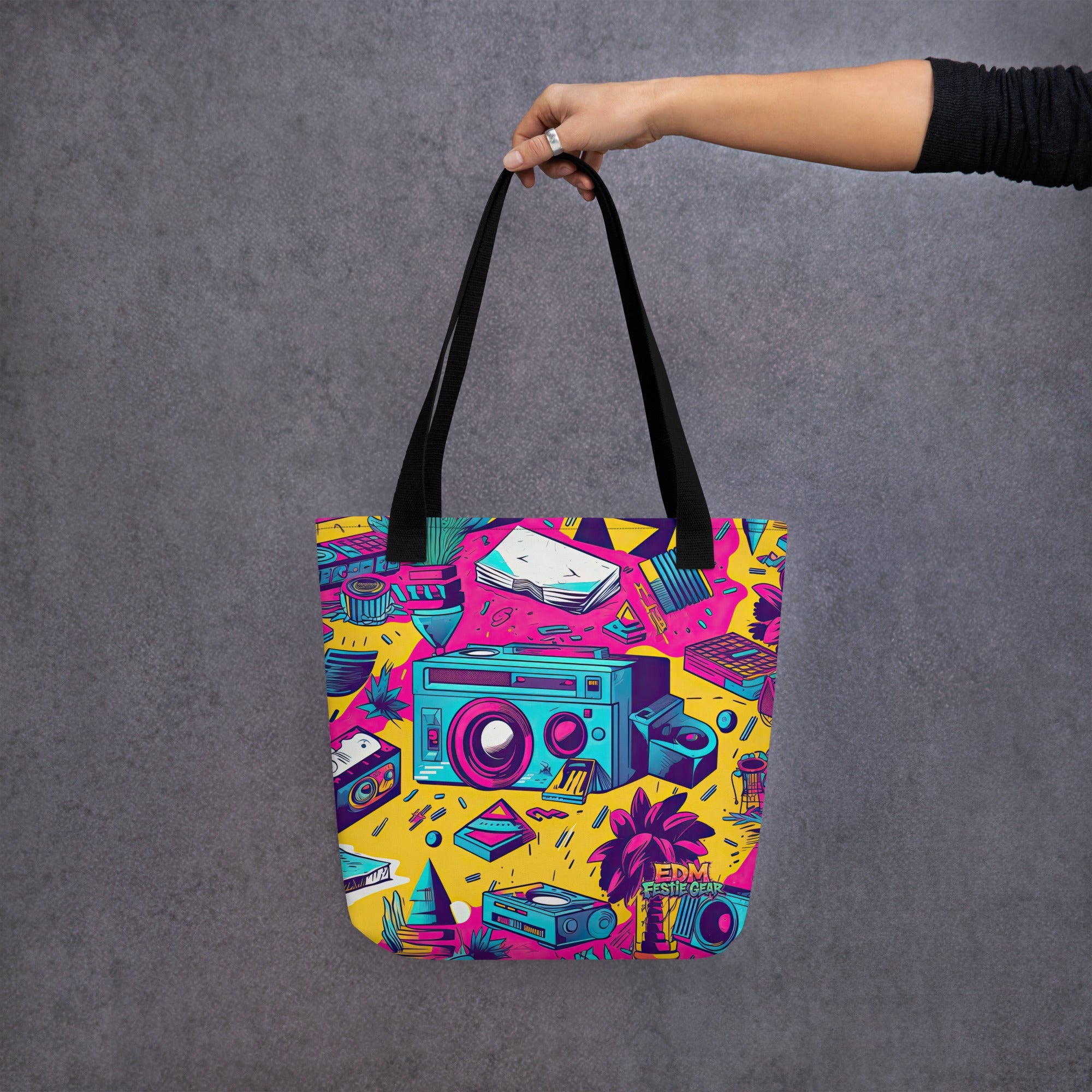 Retro Tote Bag For EDM Rave Festival Outfit Clothing