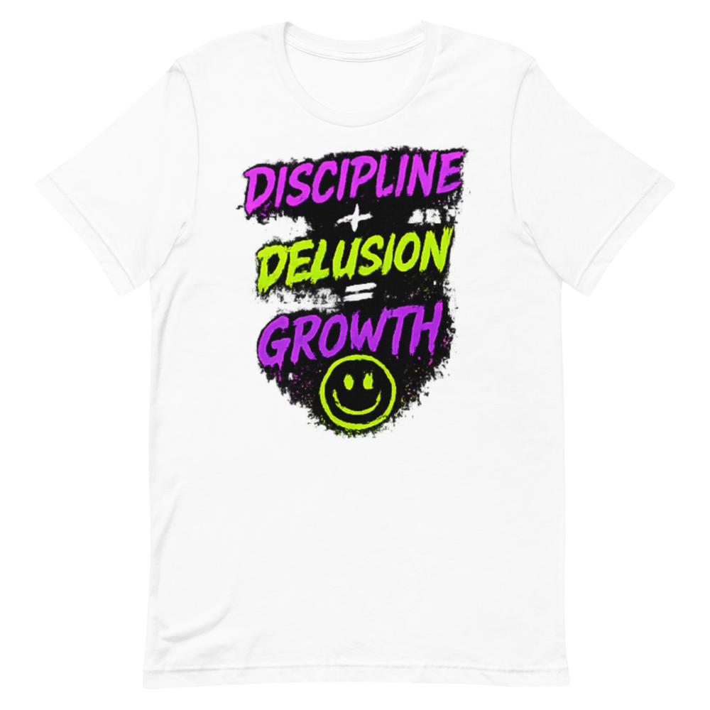 Discipline + Delusion = Growth Tee - White preview