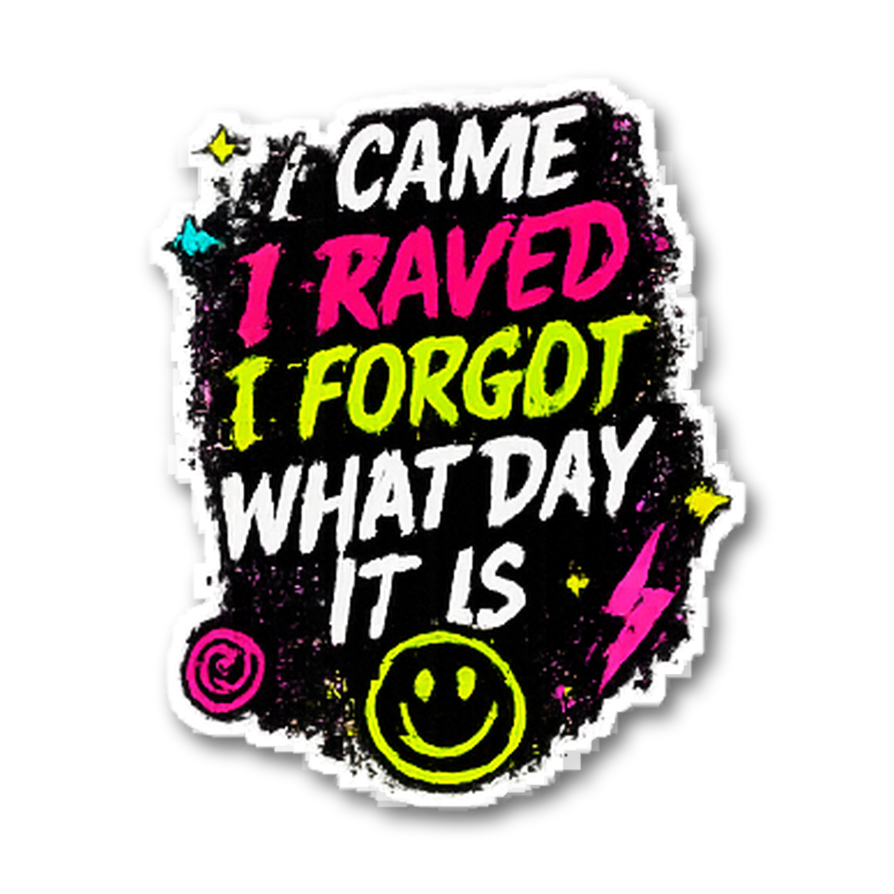 I Came I Raved I Forgot What Day It Is Sticker preview