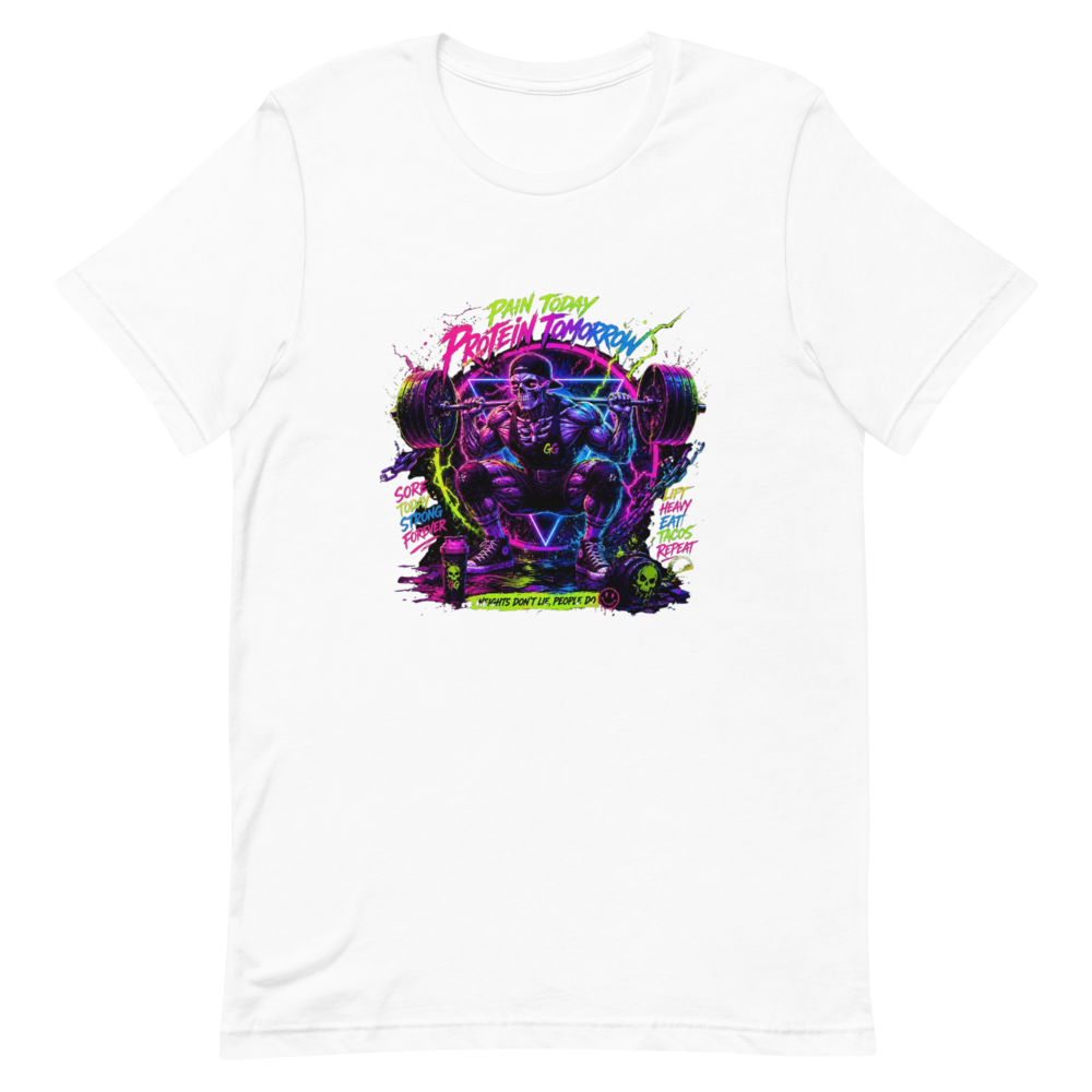 Pain Today Protein Tomorrow Tee - White preview